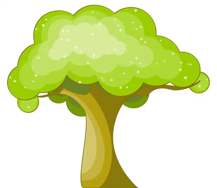 卡通树,绿色卡通树矢量插画