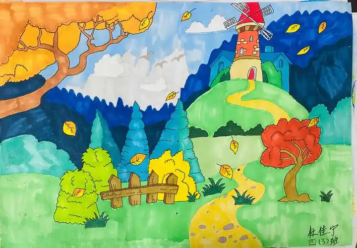 包头市第一实验小学南海分校——秋天"悄悄画"四年级作品投票