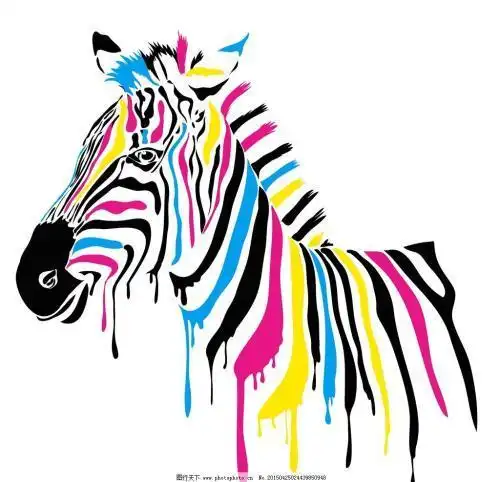 动物简笔画彩色斑马