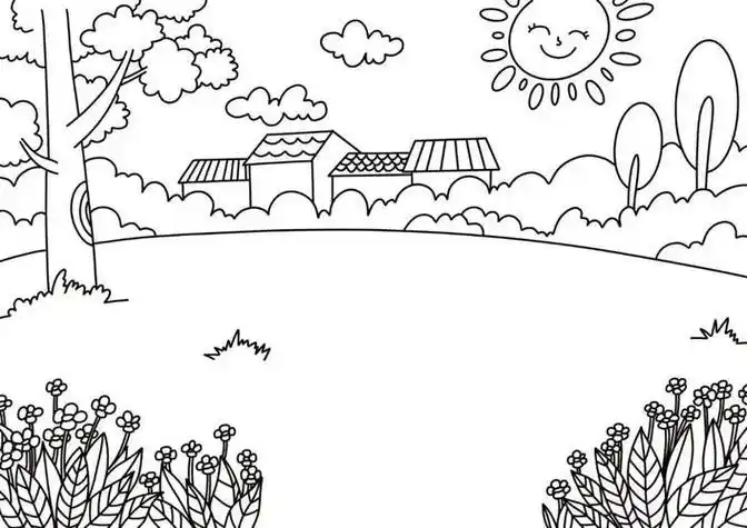 如何画景简笔画