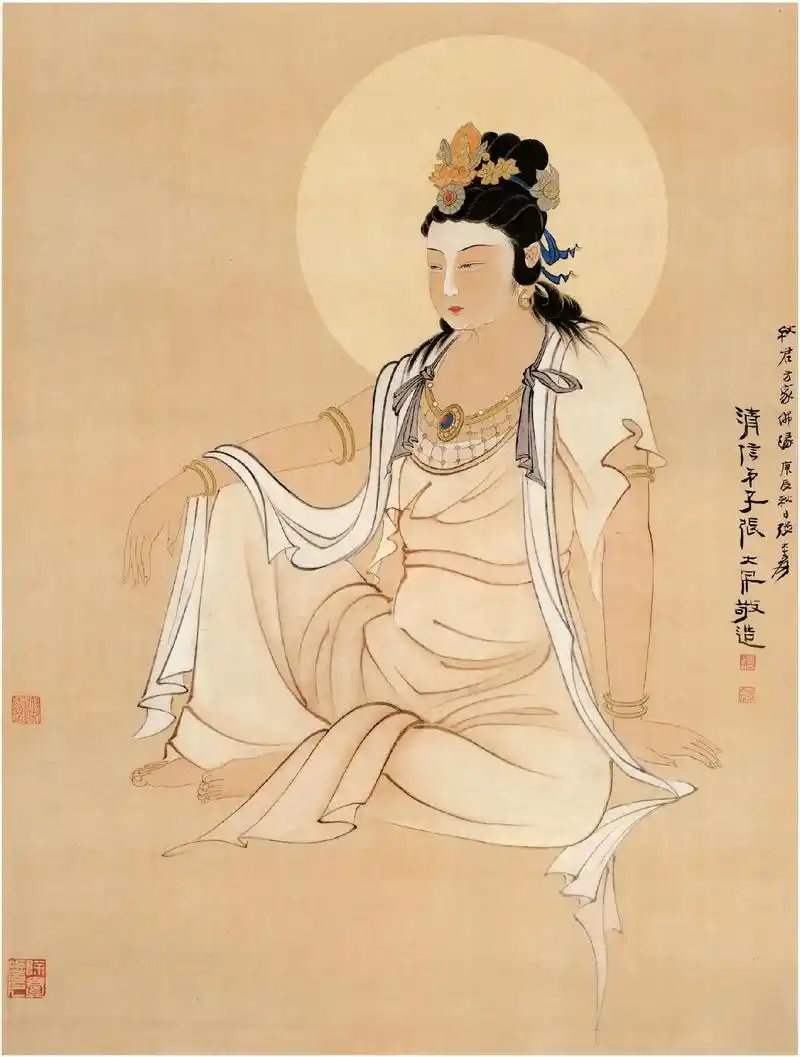 张大千人物肖像菩萨高士图集锦.#国风古韵 #国画 #人物画# - 抖音