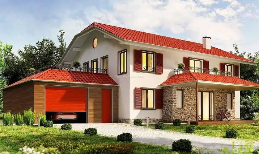 农村二层小别墅琉璃瓦装修设计效果图纸