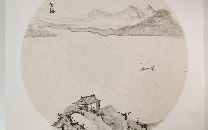 国画山水圆形小景2是西柚老师哇