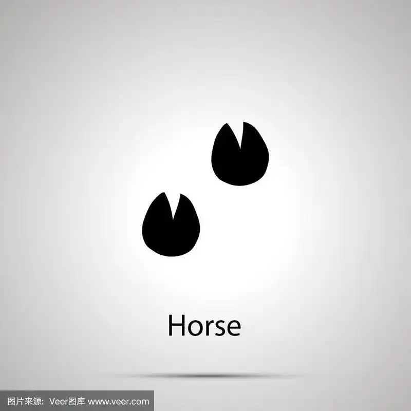 马爪,脚印,简单的黑色剪影