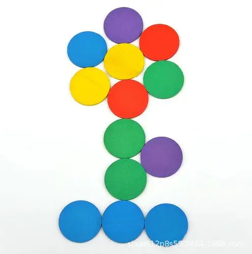 50片圆形积木益智玩具形状片圆片小生学数学教具儿童diy智力拼图
