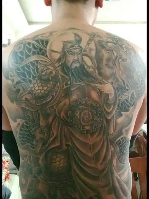 满背关公_纹身图案手稿图片_仙人掌的纹身作品集