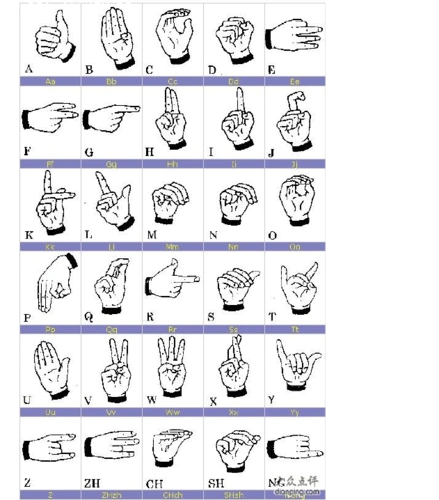 > 字母手语