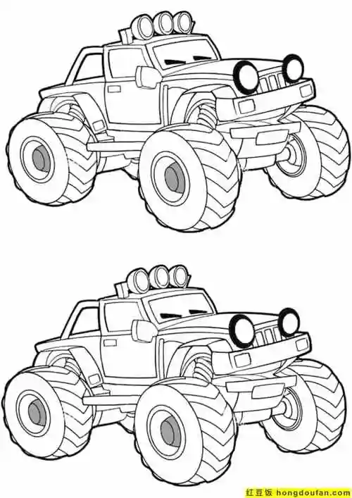 填色游戏,填色画,小汽车,工程车,幼儿园,幼儿填色,幼儿涂色,打印,拖拉