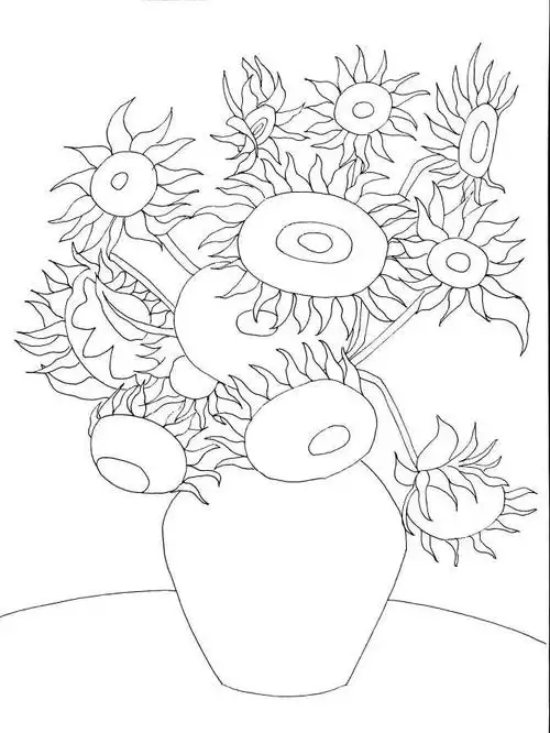 教程梵高向日葵的黑白照