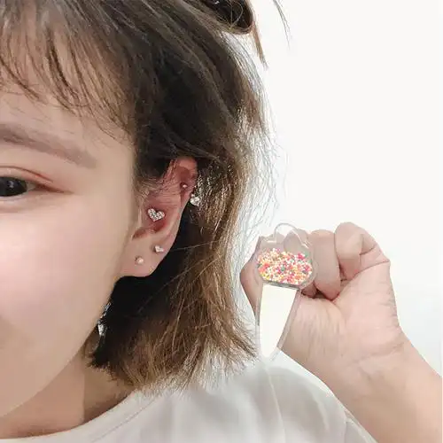 耳骨耳钉钉女单只小超螺丝拧扣气质韩国细针耳钉