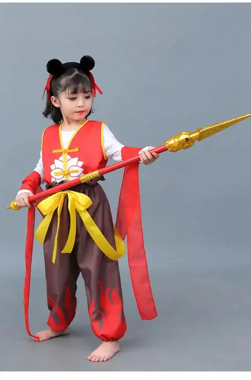 服装儿童表演服装小哪吒长袖含道具含打底衫加绒90cm90cm身高95左右