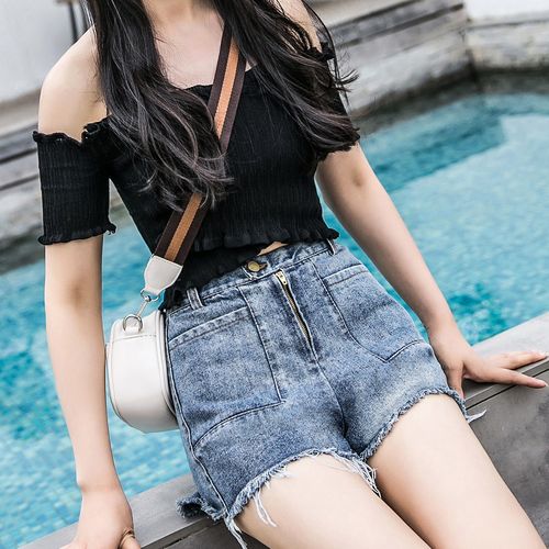 超短短裤女高高腰显瘦2020夏季韩版宽松破洞牛仔裤