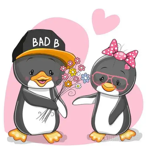 两个可爱的企鹅