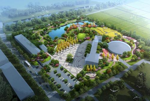 农场景观规划设计效果图 田园风光湖畔农场水岸小船新农村种植