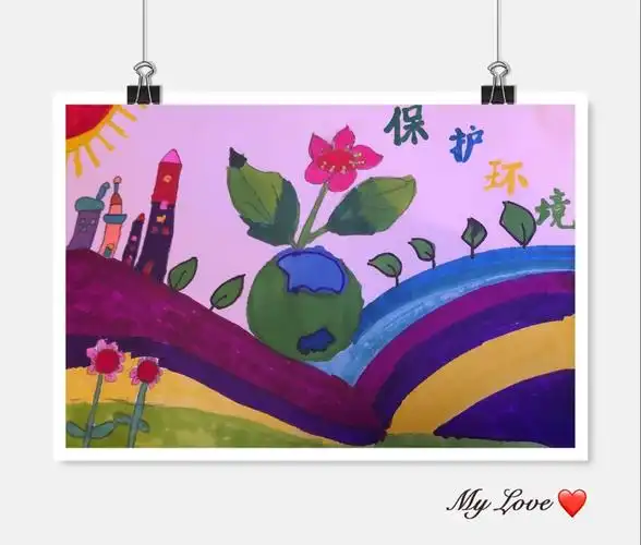 海勃湾区第八幼儿园"文明健康·有你有我"幼儿公益海报绘画作品展