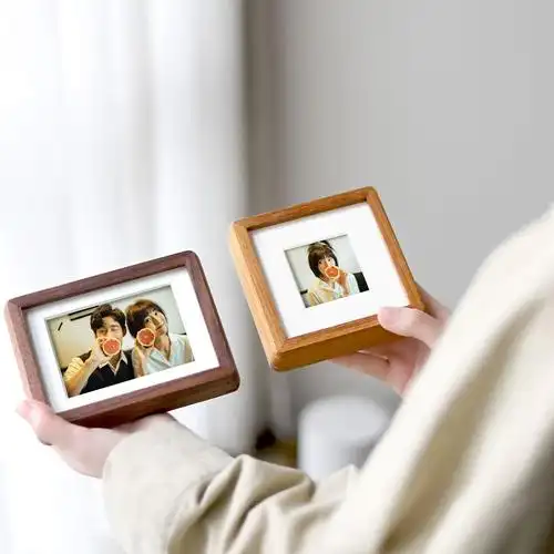洗照片相框3寸4情侣实木照片框正方形5寸相片框结婚迷你4寸小摆台