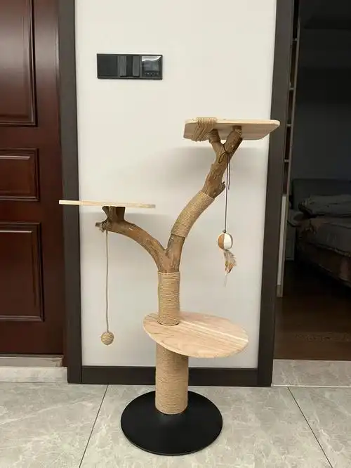 树枝自制猫爬架省