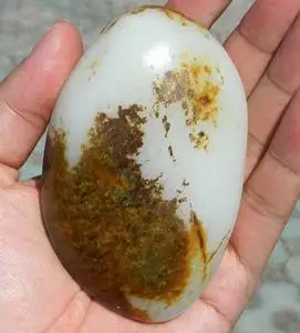 彩云轩精品玉器308克新疆和田玉秋梨皮羊脂玉白玉籽料原石手把件