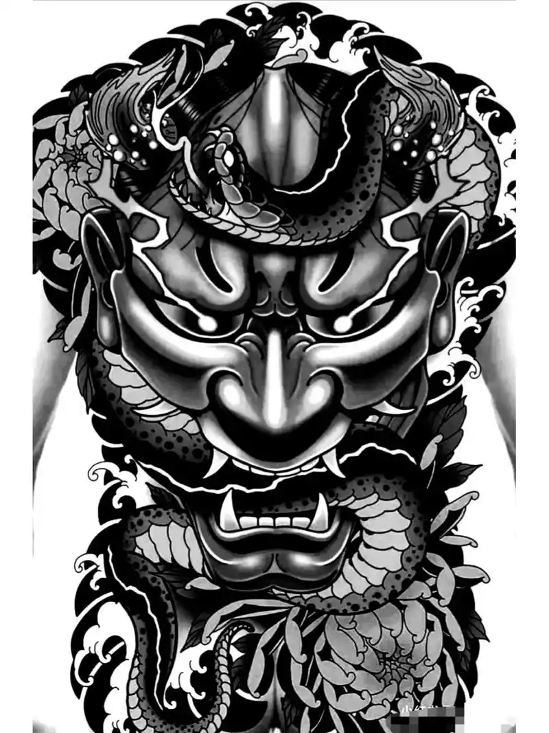 满背纹身.纹身手稿图案.后背纹身.刺青图   今日分享最新纹身手稿