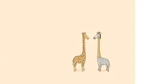可爱卡通长颈鹿ppt背景图片
