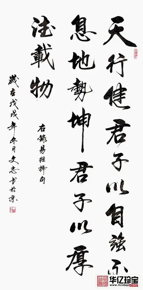 周易名言李文志四尺竖幅书法天行健