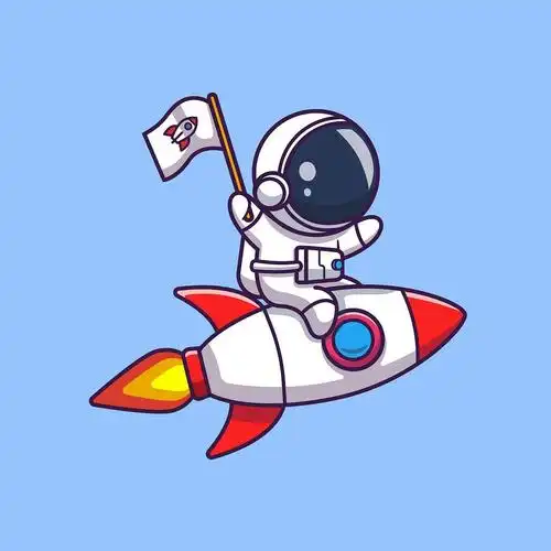 卡通矢量图插画高清超萌的可爱卡通头像宇航员图片