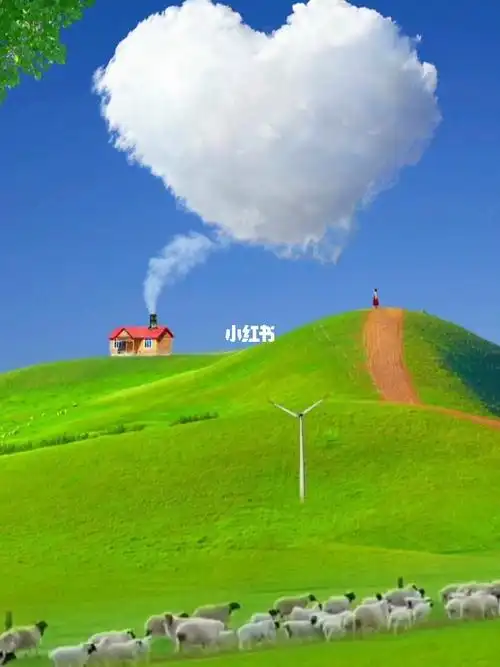 蓝天白云,绿草如茵,绵阳成群,这样的大草原你向往吗?#动态壁纸 #治愈