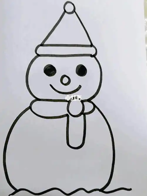 圣诞雪人的画法步骤简笔