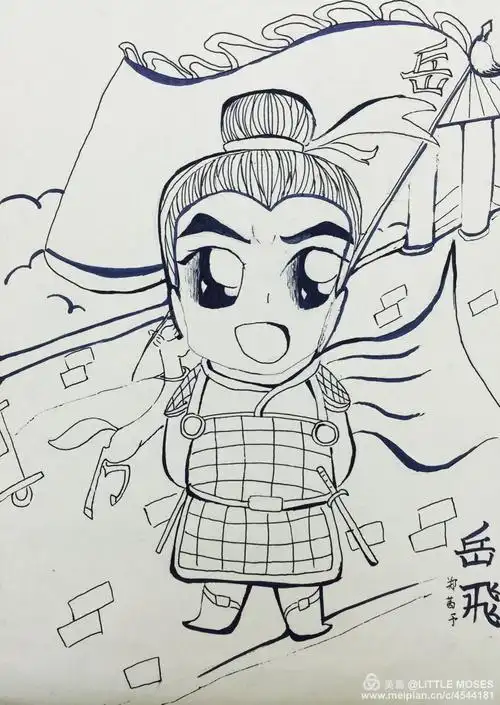 杭州岳庙联合杭州日报向孩子们征集绘画作品《我心中的岳飞》