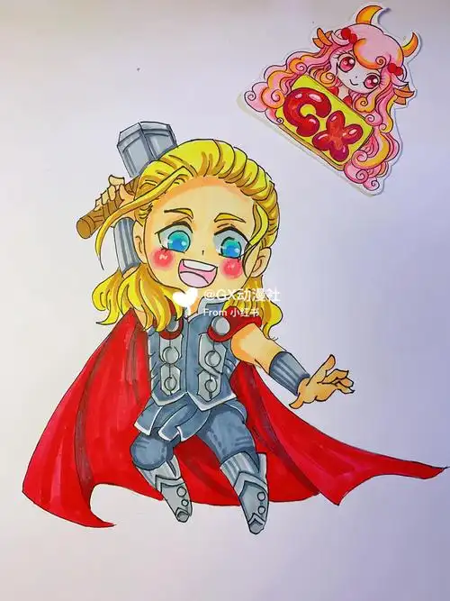 扣版雷神线稿步骤