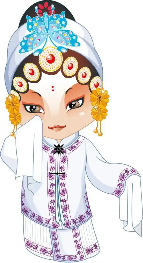 京剧娃娃简笔画卡通