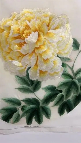 苏绣成品挂画手工刺绣客厅牡丹团花丝精精品苏绣