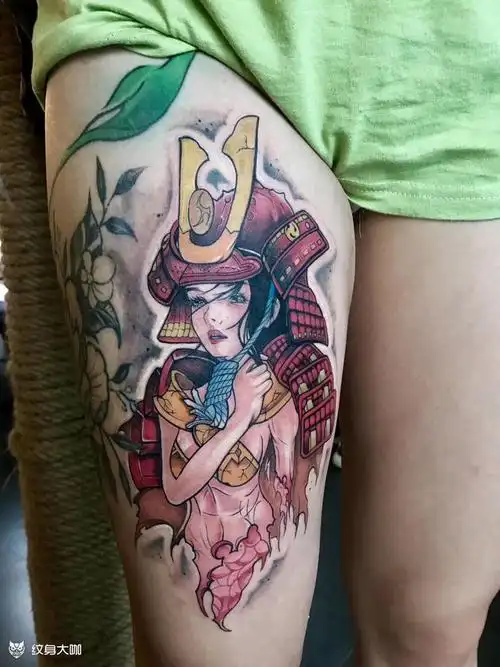 女武士_纹身图案手稿图片_三鱼的纹身作品集